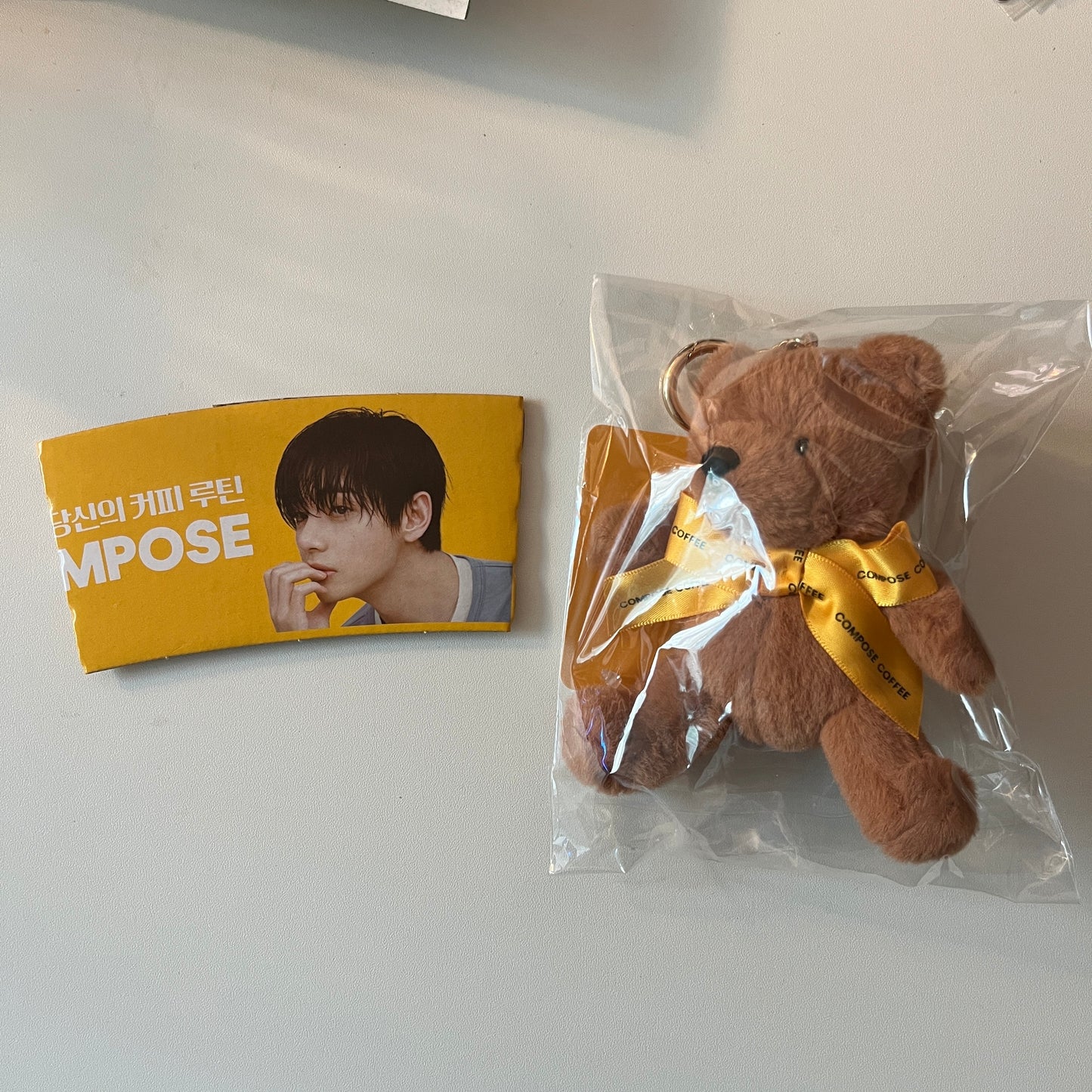 BTS V PHOTO HOLDER + MV BEAR KEYRING COMPOSE COFFEE Limited Edition Official - 26.04.30