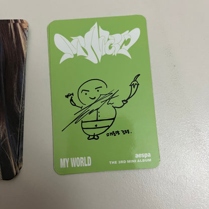 aespa Official Album MY WORLD Green Ver Photocard 2 Type Winter Gieselle - 26.06.08
